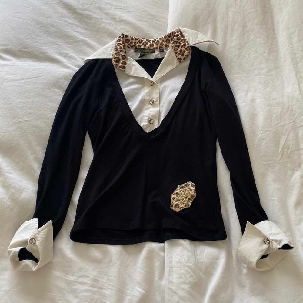 Roberto Cavalli button up collar shirt